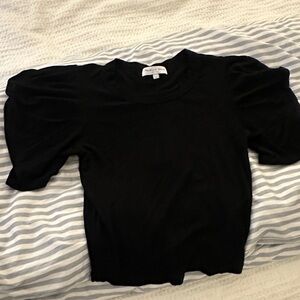 Michael Stars Black Puff Sleeve Top